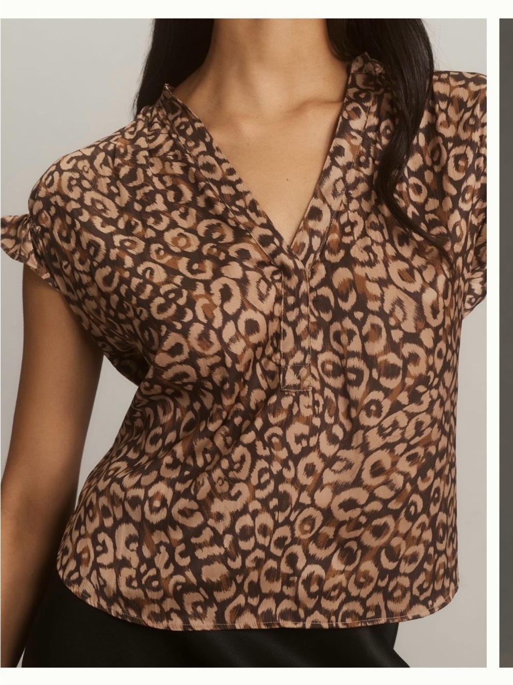 The Tatum Flutter-Sleeve Blouse by Pilcro:
Shine Edition - Picture 2 of 8